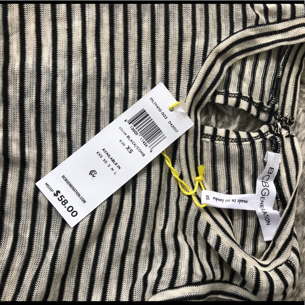 NWT BCBGeneration cold shoulder stripes top XS ✨ - Picture 8 of 8